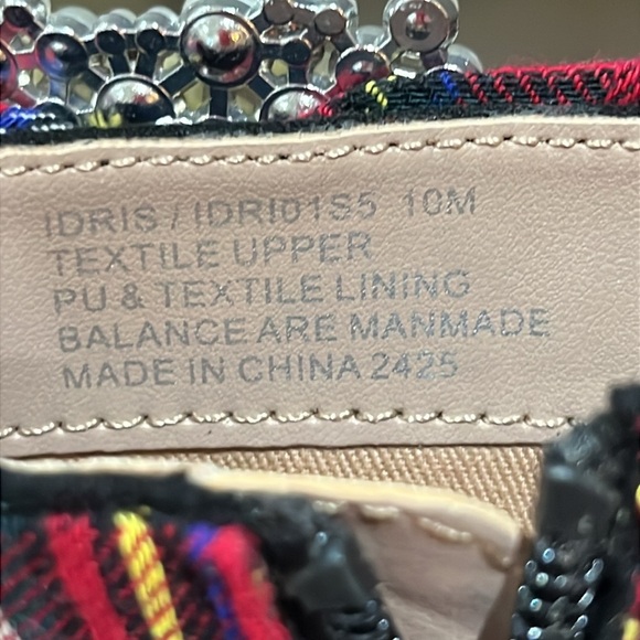 BETSEY JOHNSON Idris Dress Heel Ankle Booties Black Red Multi Plaid Size 10M New - Picture 5 of 8